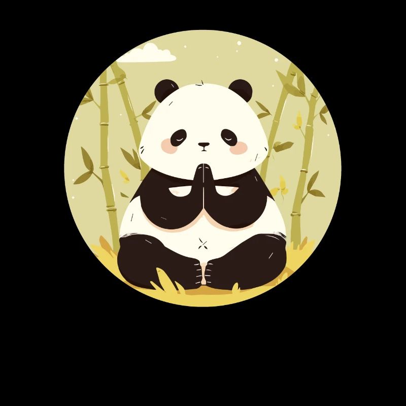 Panda méditant Ours Panda Géant Japonais