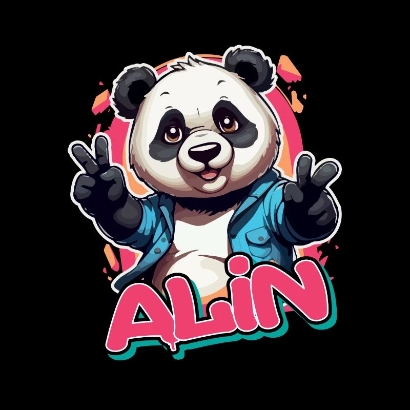 ALIN - Schöner Mädchen Name mit coolem Panda