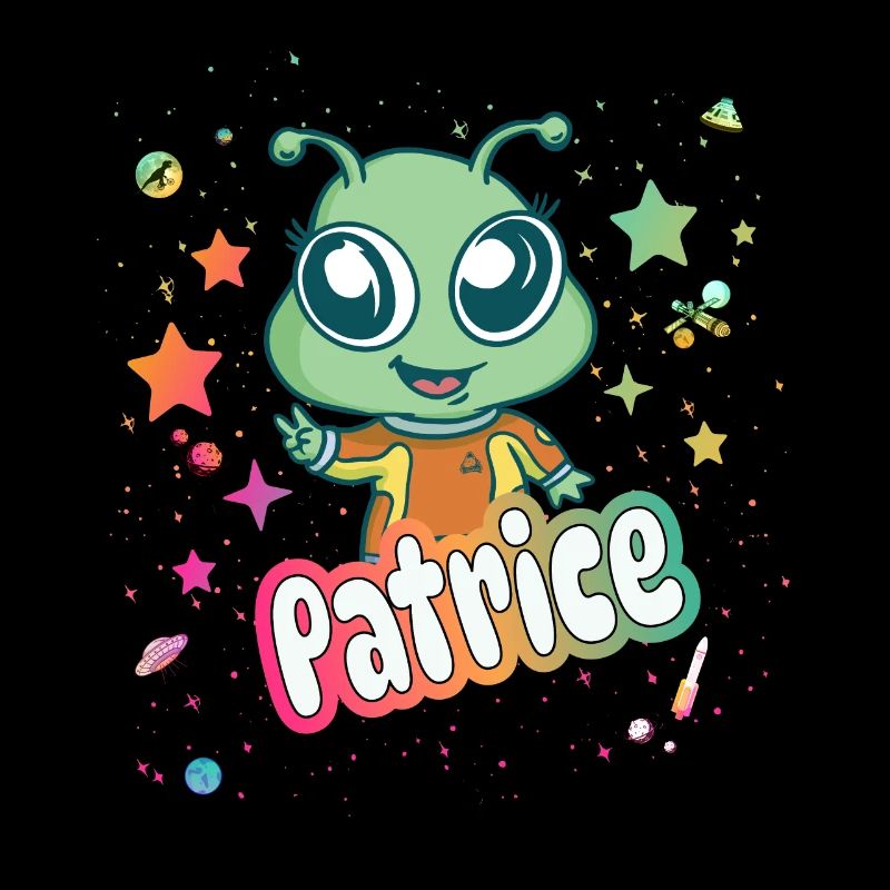 PATRICE - Beau nom de garçon avec un extraterrestre mignon
