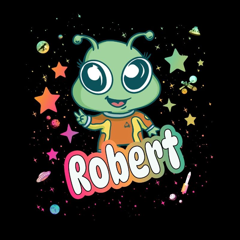 ROBERT - Beau nom de garçon avec extraterrestre mignon