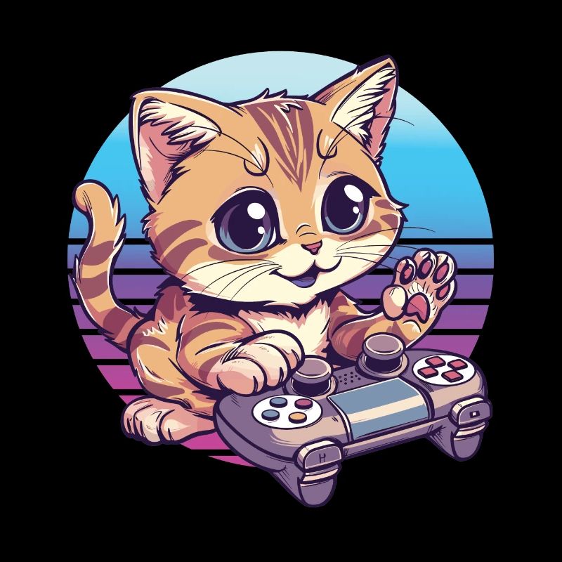 Fond rétro de jeu de chat