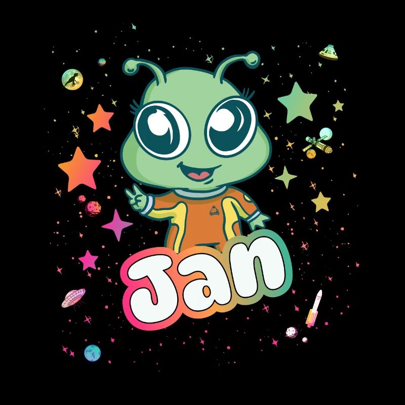 JAN - Beau nom de garçon avec extraterrestre mignon