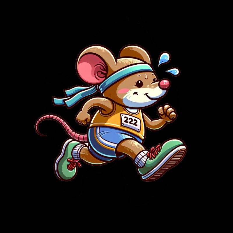 Cute Marathon Runner Mouse