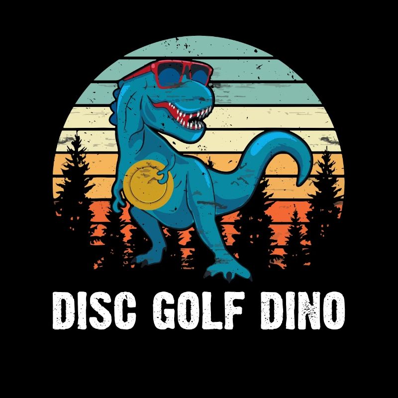Disc golfing Dinosaure Disc Golfer - Disc Golf Dino