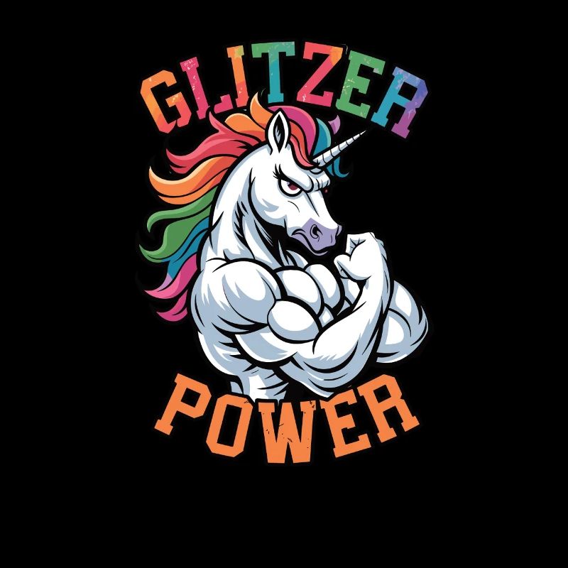 Glitzer Power Einhorn