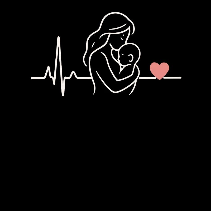 Herzschlag Design Mama Liebe Kind Mutter Muttertag