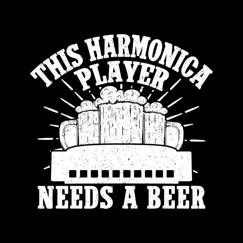 Harmonica Musican Needs A Beer Harmonica