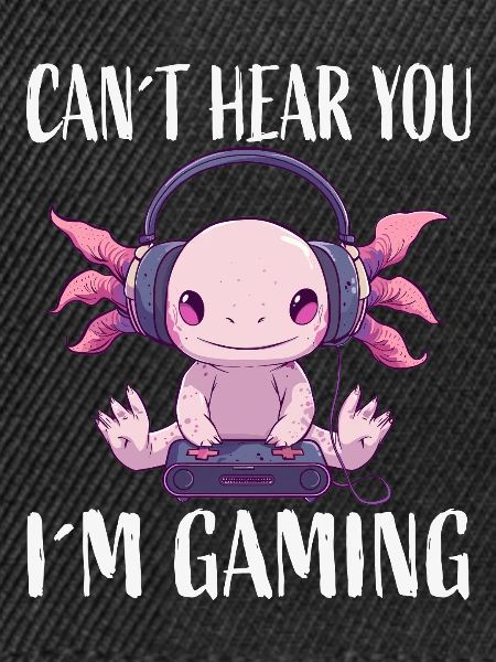 Gaming Axolotl mit Kopfhörern