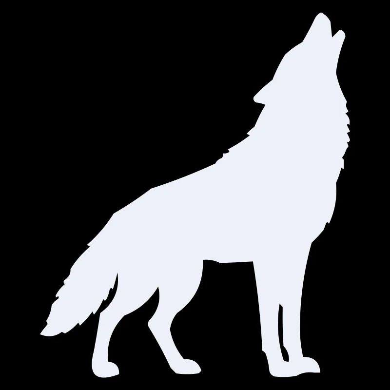Silhouette de loup au clair de lune