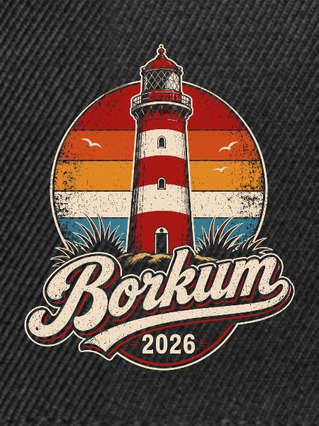 Borkum Leuchtturm 2026 Retro