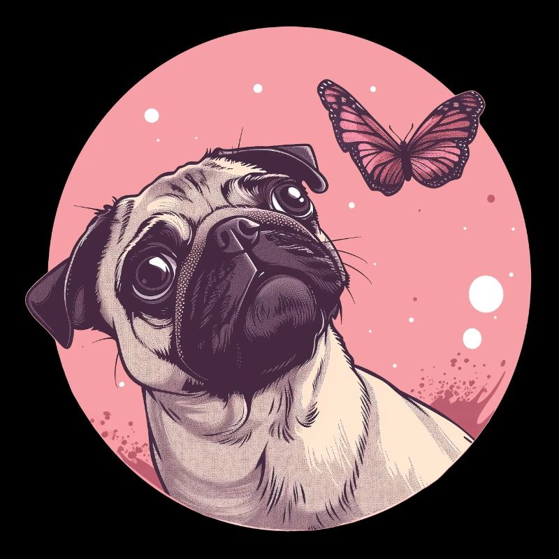 Mops und Schmetterling
