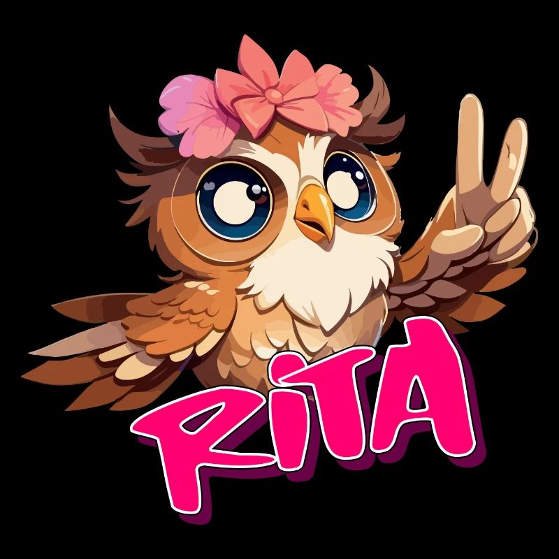 RITA - Schöner Mädchen Name mit süßer EULE