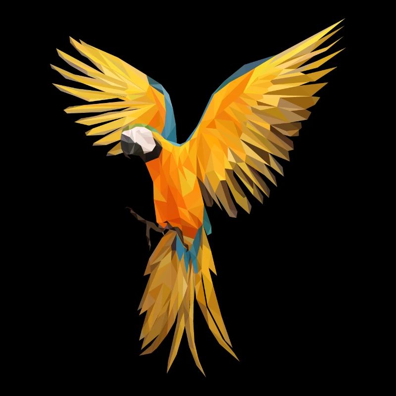 Perroquet low poly