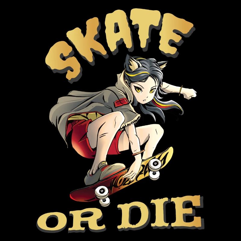 Skate oder stirb Skateboarder Anime Mädchen