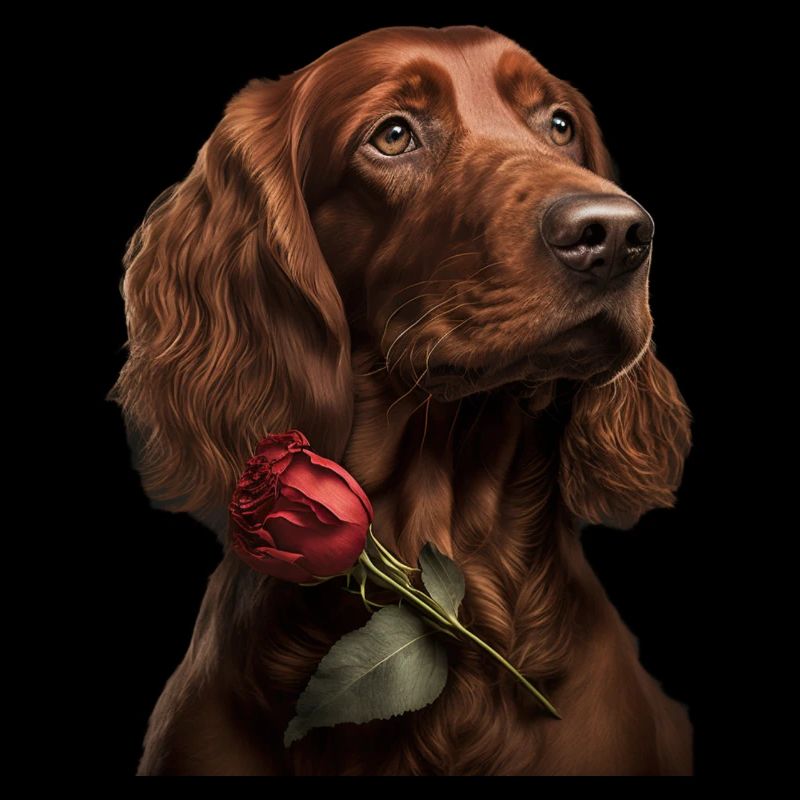 Irish Red Setter Saint-Valentin