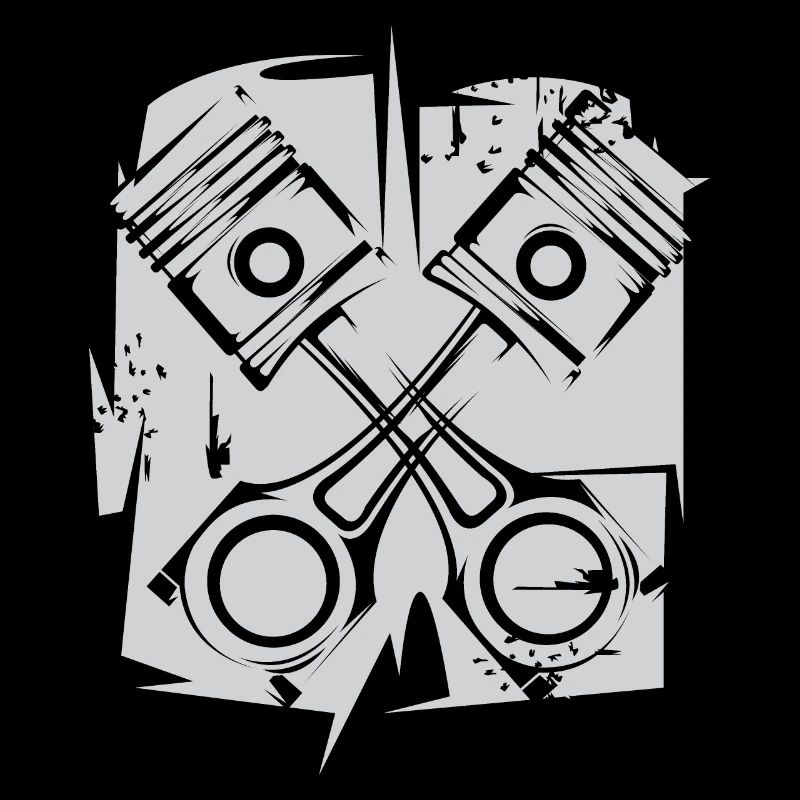 v8 Piston Engine Icon Art Illustration Logo