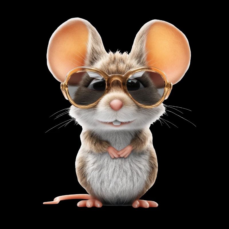 Maus mit Brille