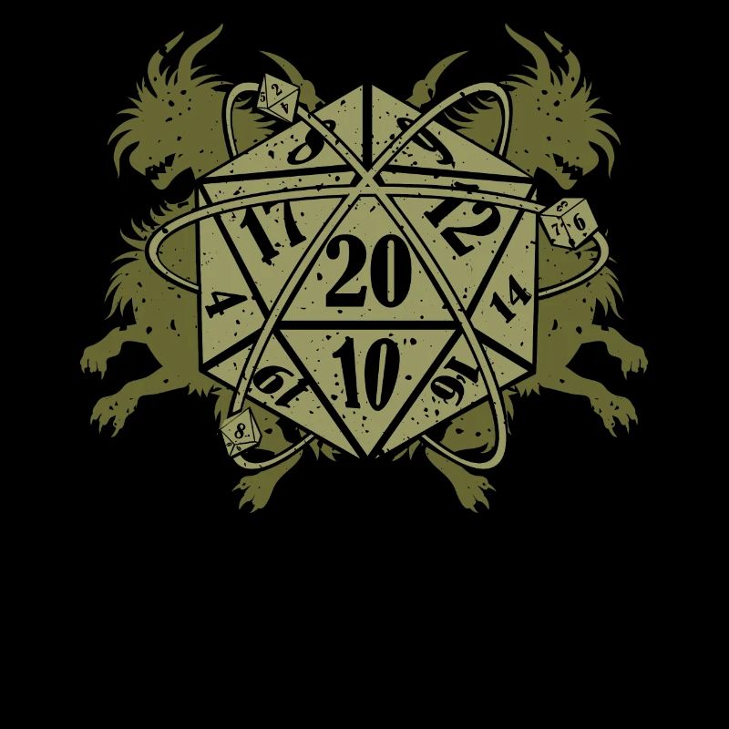 Retro vintage D20 dice tabletop RPG RPG