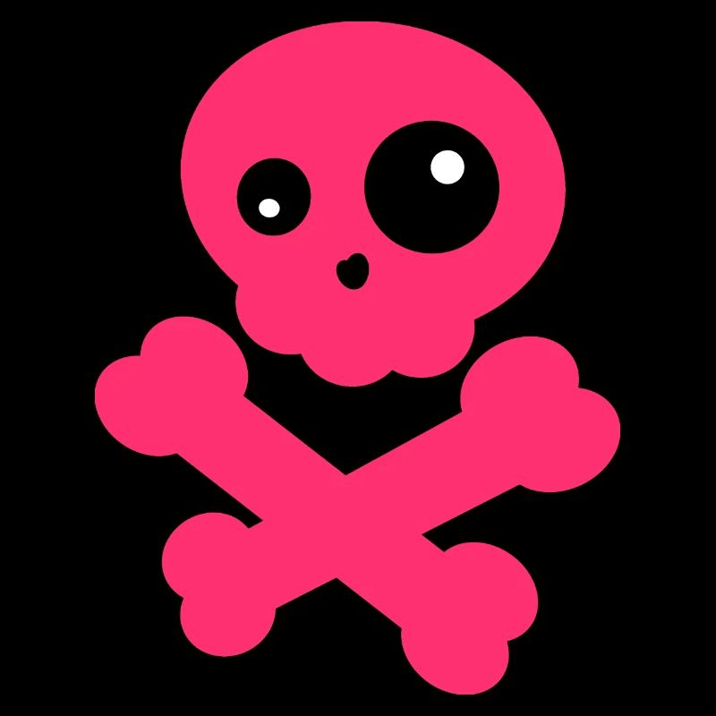 Pink skull with bone