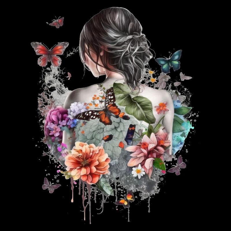 Fille aux papillons