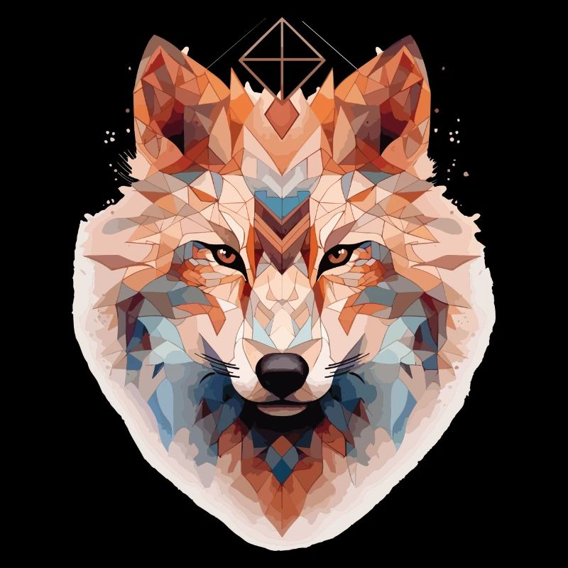 Geometric wolf's head
