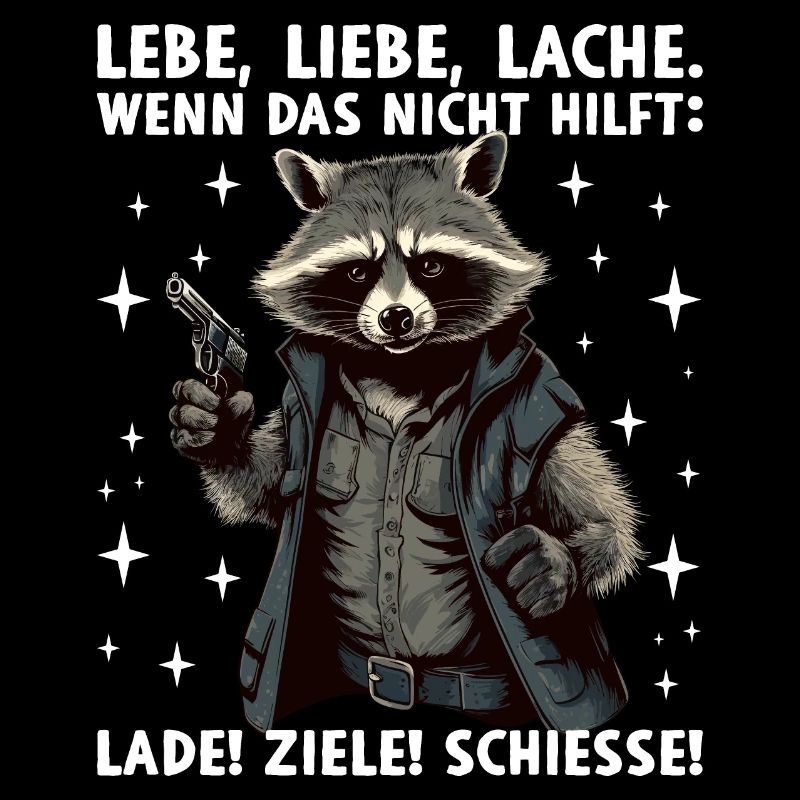 Waschbär Lebe Liebe Lache Wenn das nicht hilft