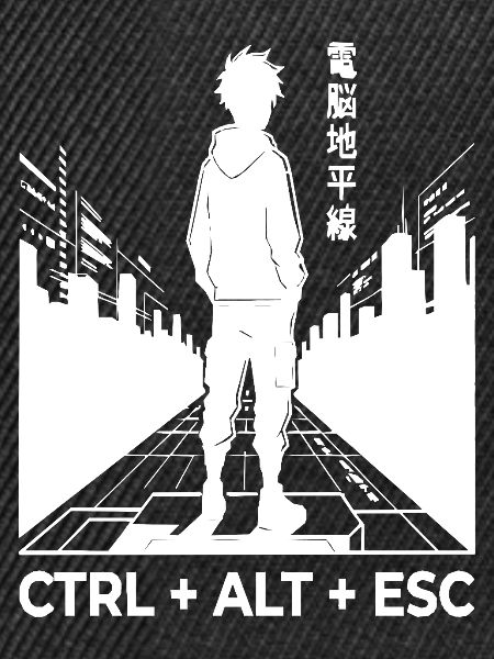 Cyberpunk-Silhouette mit CTRL ALT ESC
