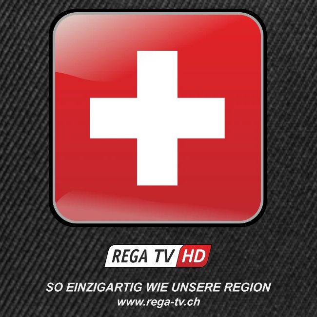 REGA-TV: Switzerland, weisse Schrift