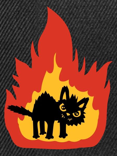 Burning hot cat