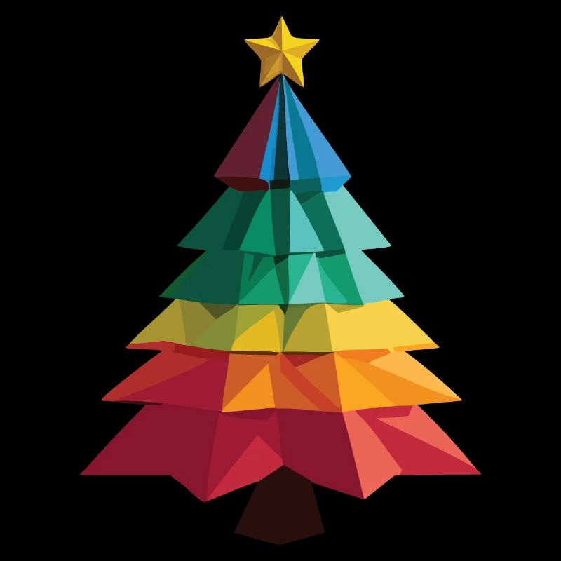 Low-Poly-Weihnachtsbaum