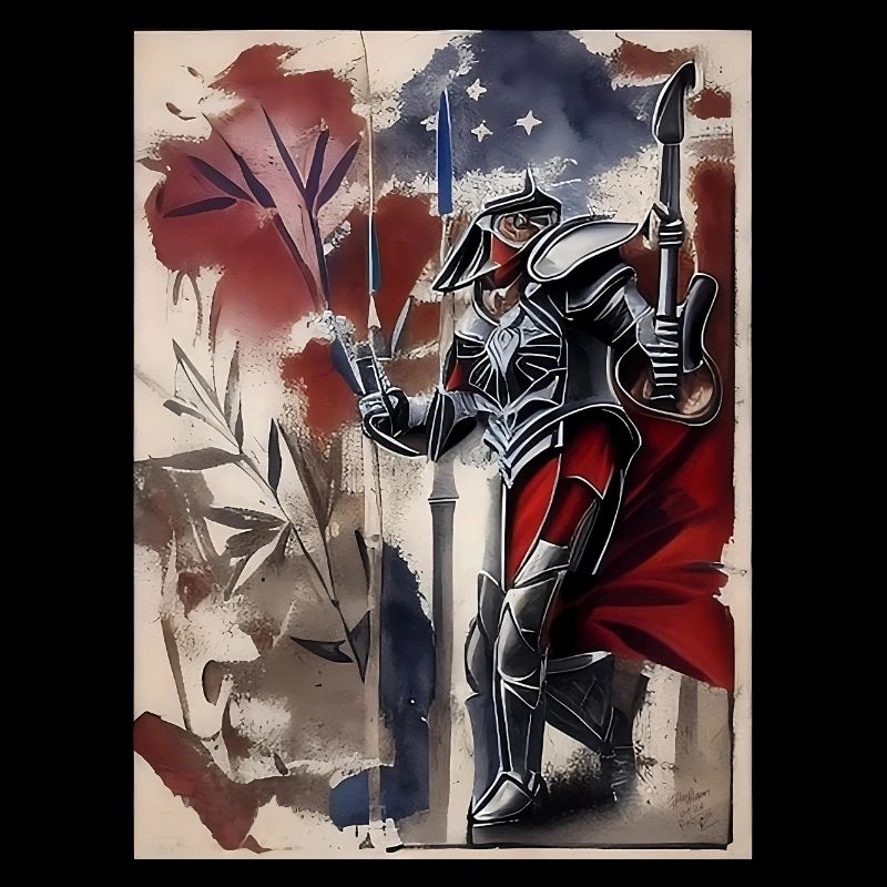 Guitar Warrior Samurai Poster