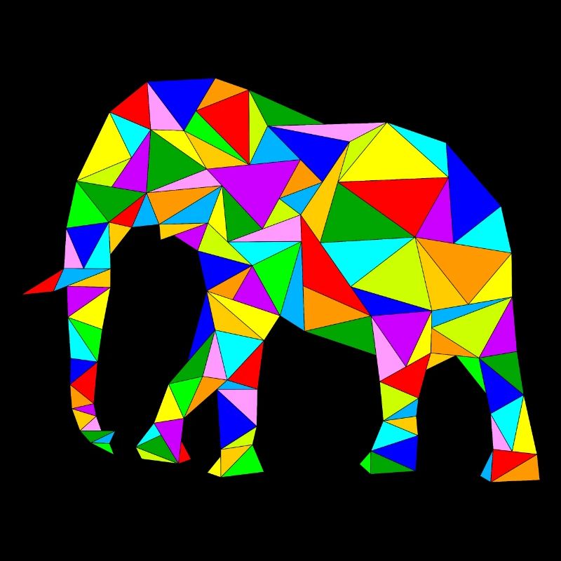 kunterbunter Polygon Elefant