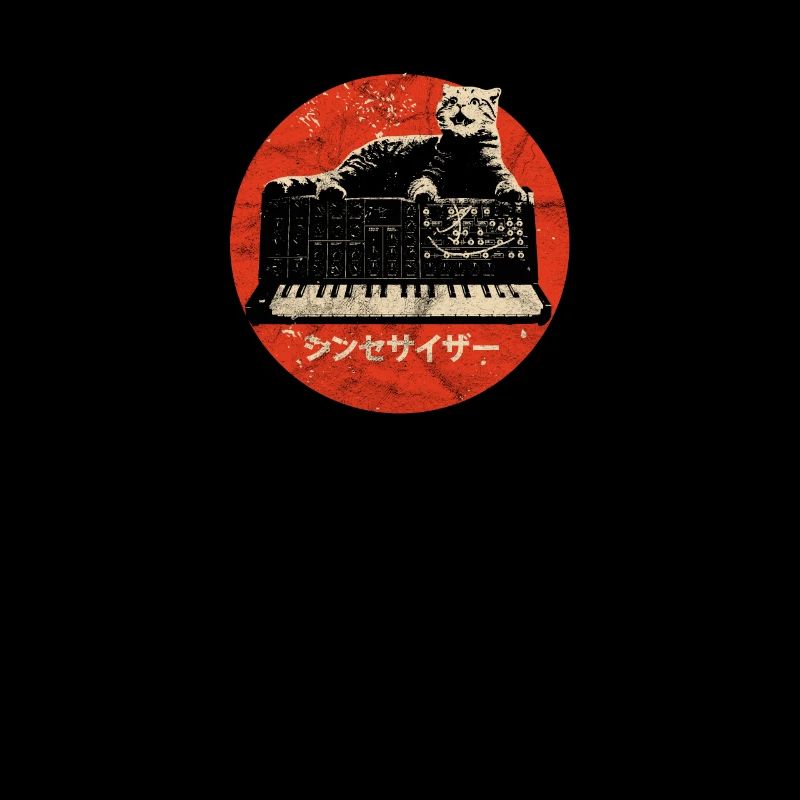 Vintage Synth & Cat - Analog Synthesizer Nerd