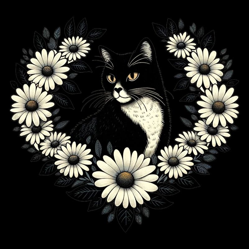 Smoking Katze Gänseblümchen