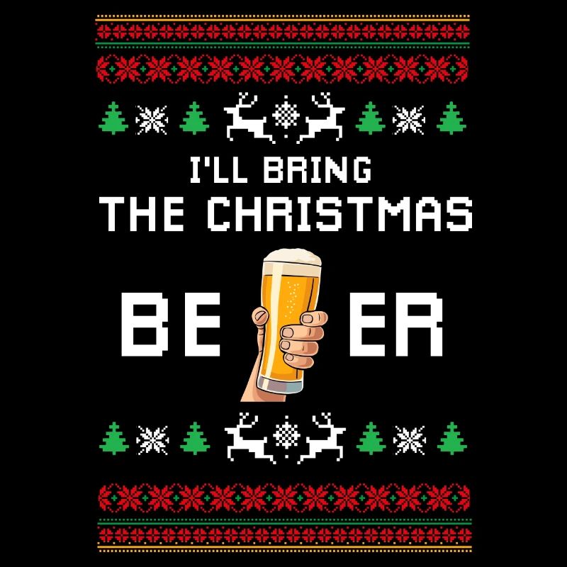 J’apporterai les conceptions de vacances cool de la bière de Noël
