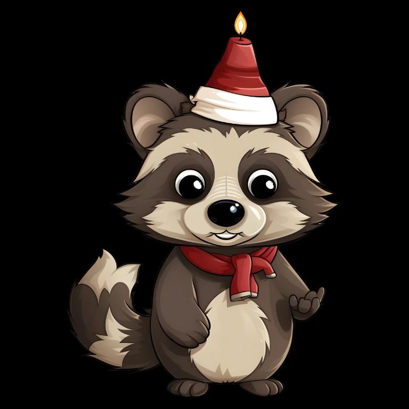 Raton laveur mignon de Noël - Conception de bande dessinée