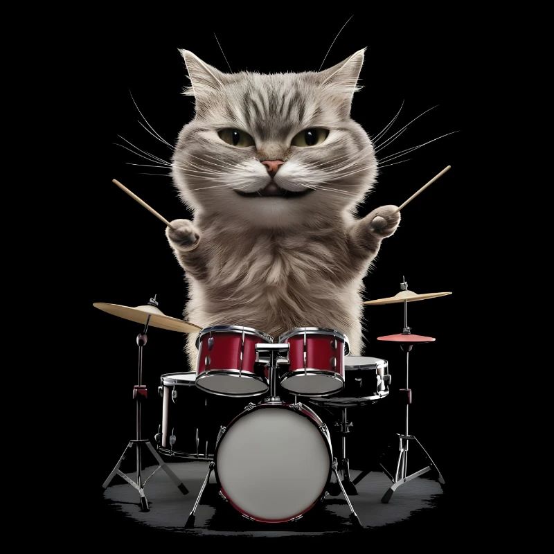 Katze Schlagzeug
