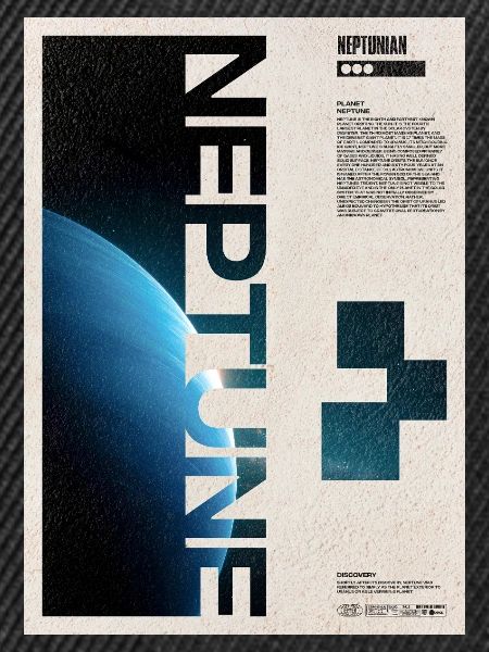 Neptune Retro Space Poster