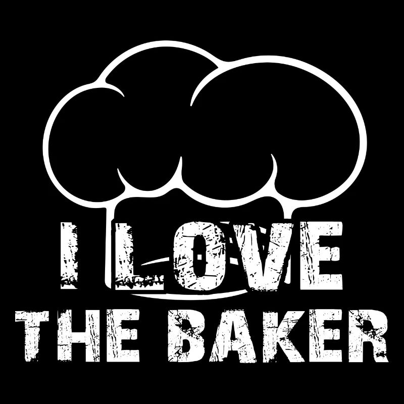 Ich liebe den Bäcker mit Bäckermütze und Spruch