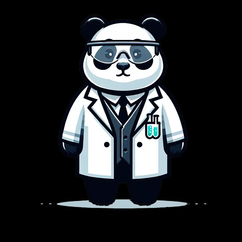Mignon panda scientifique