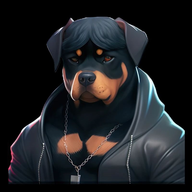 Cool Rottweiler With Chain