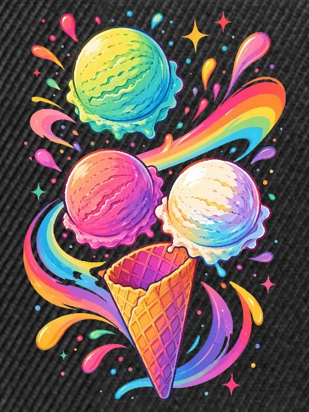 Buntes Eiscreme Motiv mit Regenbogen