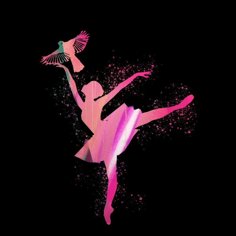 ballerina,bird,graffiti,painting,dancer,pink