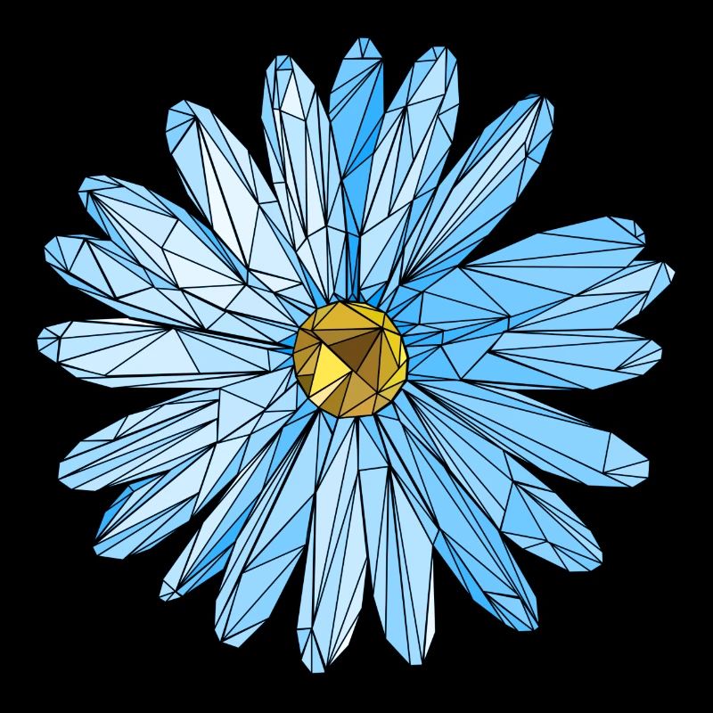 Flower blue triangle polygon art