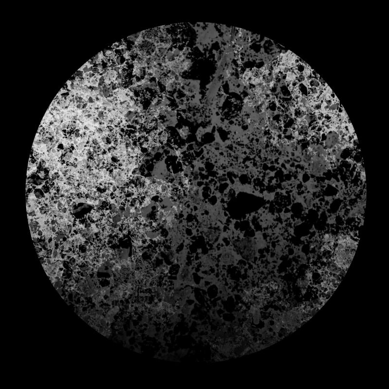 Cercle abstrait logo noir et blanc cellules
