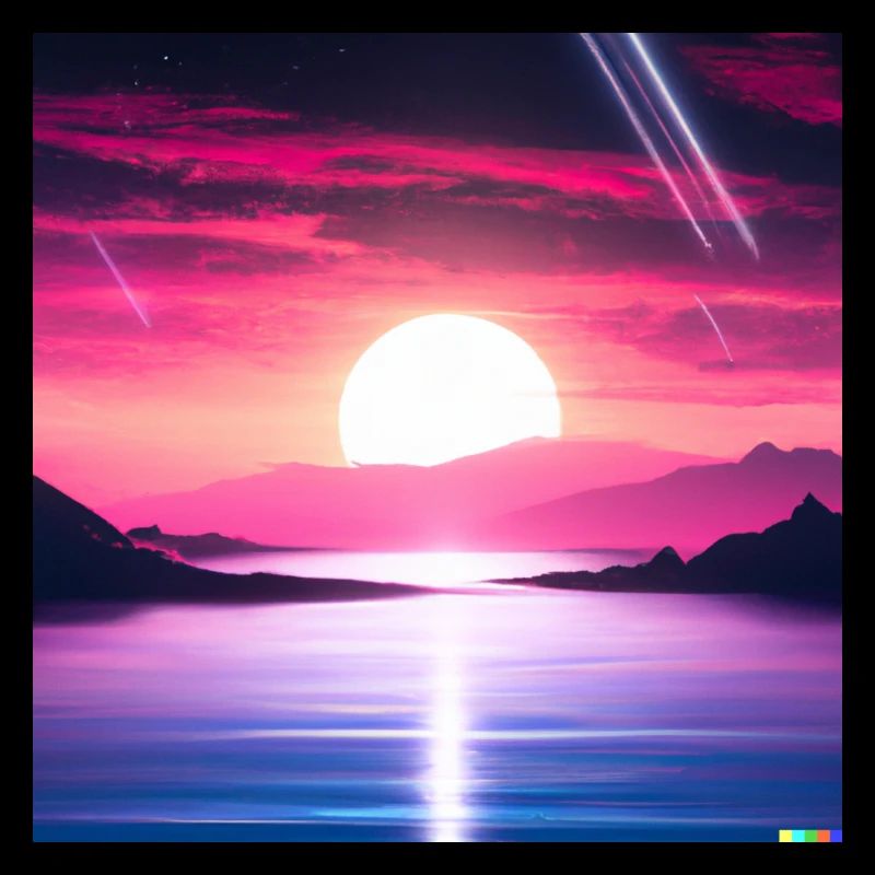 A synthwave style sunse