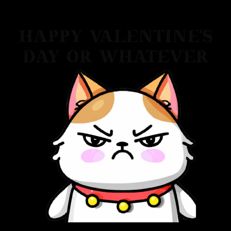 Genervte Katze lustig Valentinstag Geschenkidee