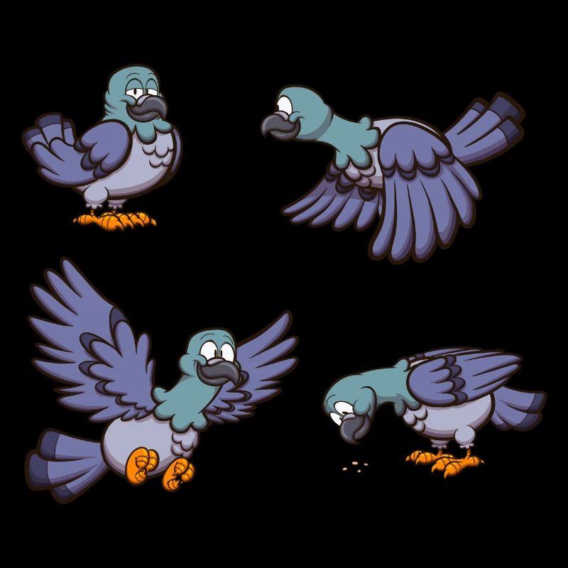 Pigeons de dessins animés