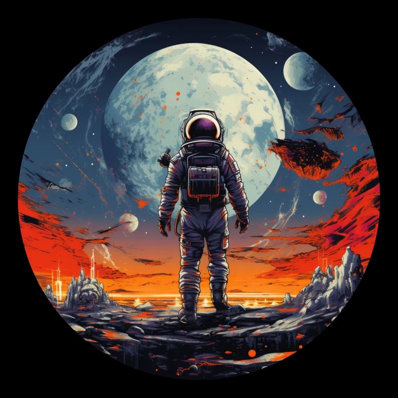 Conception cool d’astronaute nerd lors de la sortie dans l’espace