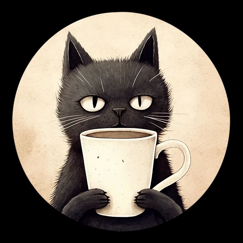 Chat avec du café